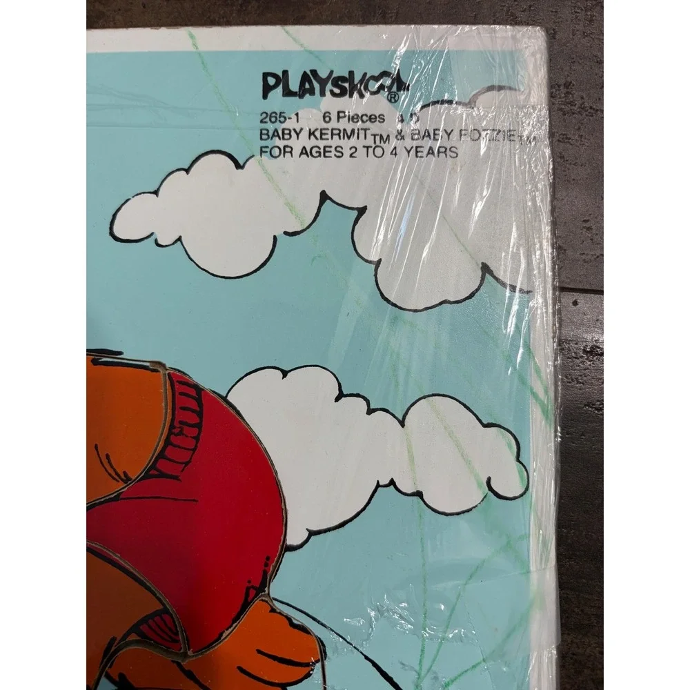 Vintage‎ 1983 Playskool Muppet Babies Puzzle Baby Kermit Fozzie Bear 265-1 Wood